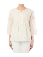 レース使いサイドピンタックブラウス