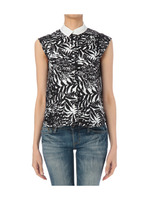 配色衿リーフブラウス