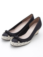 【vanitybeauty】リボンレースウエッジパンプス