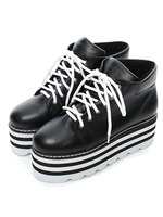 サテンリボン付厚底ウェッジスニーカー