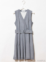 シャツ地ワンピース