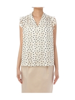 ラメチェックドットフリルブラウス