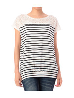 レース×ボーダーカットソー