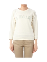 ロゴ裏毛七分袖トレーナー