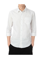 七分袖ピンドットシャツ