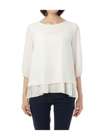 裾プリーツジョーゼットプルオーバー