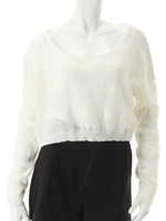 【ECURY】透かし編みボーダーニットトップス