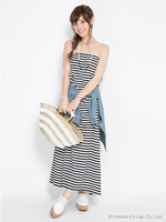 JERSEY MAXI BARETOP DRESS