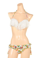 【nuckle market second story】ブラ無地&ショーツフラワーレース