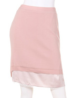 サテンレイヤードニットスカート