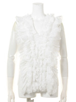 チュール×レースシースルーブラウス