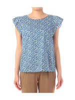 フレアスリーブフラワーブラウス