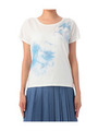 水彩フラワープリントTシャツ