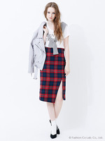 チェックサイドスリットペンシルSK