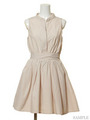 ノースリーブバックリボンシャツワンピ