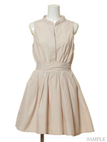 ノースリーブバックリボンシャツワンピ