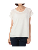 後ろギャザー杢調カットソー