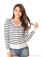 定番ボーダーカーディガン