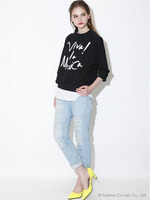 [Balcony and Bed]DAMAGE DENIM PANTS 