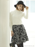 チェックフロッキーフレアスカート