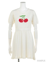Cherry　Frill　Knit　Dress