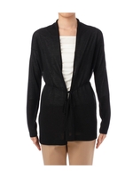 ベルテッドロングニットカーディガン