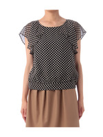 レイヤードフリルチェックブラウス