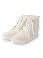 異素材使いハイカットスニーカー