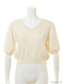 Vネックテンセル混ニットTOPS
