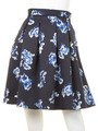 シックフラワープリントフレアスカート