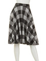 チェックミディフレアスカート