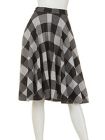 チェックミディフレアスカート