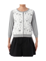 フラワーレース使いニットカーディガン