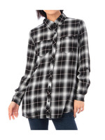 チェック柄ロングシャツ