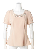 ボリュームパールマルチ切替ブラウス