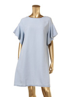 袖フレアデニムワンピース