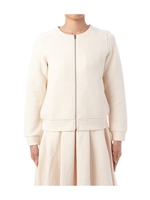 ふくれジャカードジップアップカーディガン