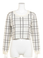 ニットジャガードショートトップス