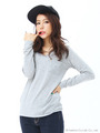 VネックBasic長袖Tシャツ