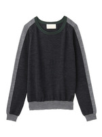 ウール配色クルーネックニット