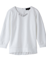 ビジューつきダンボール素材プルオーバー