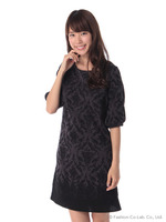 フロッキープリントワンピース