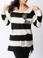 モヘアボーダーブロークンニット