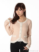 ラメ入りビジュー釦ジャーディガン