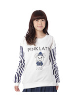 ロッキンくまちゃん袖ストライプトレーナー