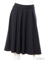 ニットストライプジャガードフレアスカート