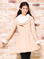 ファー付2枚襟コート