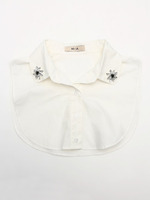 フラワービジューシャツカラー