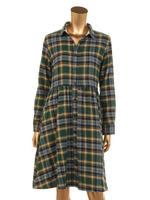 綿ネルチェックシャツワンピース