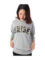 7分袖カモフラパイルロゴパーカー